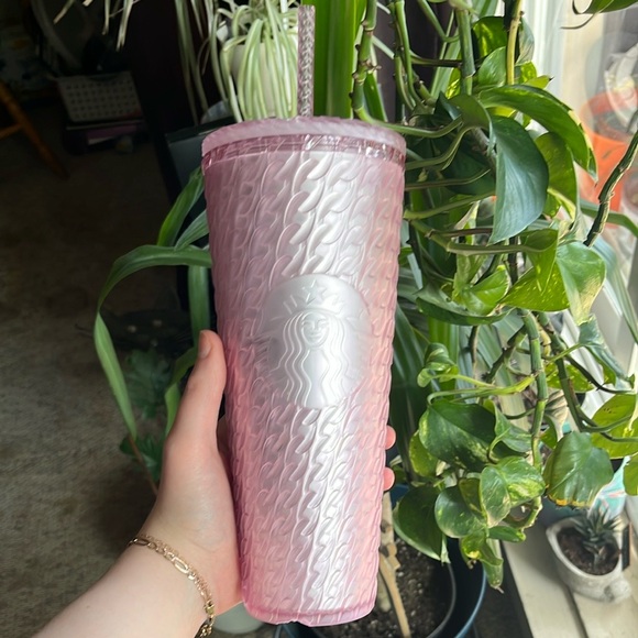 Starbucks Other - Starbucks Pink Textured Tumbler Drinkware